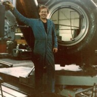 Here I am at a horizontal boring mill at Allied Engineering probably drilling the bolt hole pattern for this big pump housing. These photos are all from 1982 more or less. MN at Allied Engineering